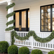 9 FT Christmas Garland, 2 Pcs Real Touch Cedar Garlands Dark Green Cedar Pine Garland, Xmas Artificial Greenery Garland For Fireplace Mantel Staircase Porch Table Winter Decor