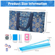 American Mahjong Set with 166 Blue Tiles and Racks, Mahjong Set Blue Printed Carrying Bag, 166 Premium Tiles, 4 All-in-One Color Racks/Pushers, Mahjong Tile Set for Travel, Birthday Gifts