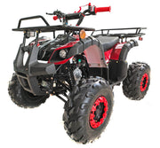 125cc ATV for Youth Sports Utility Gas Sports ATV with Reverse Led Lights Matching Rims Youth Quad Big Tires 18/19 inch Wheels (Black)