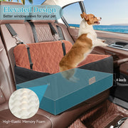 Dog Car Seat for Medium Large Dogs Under 55 lbs, Washable Pet Booster Seat Dog Car Bed for 2 Small Dogs with Thick Cushion, Detachable Pet Car Seat for Backseat with 2 Safety Leashes and Pockets