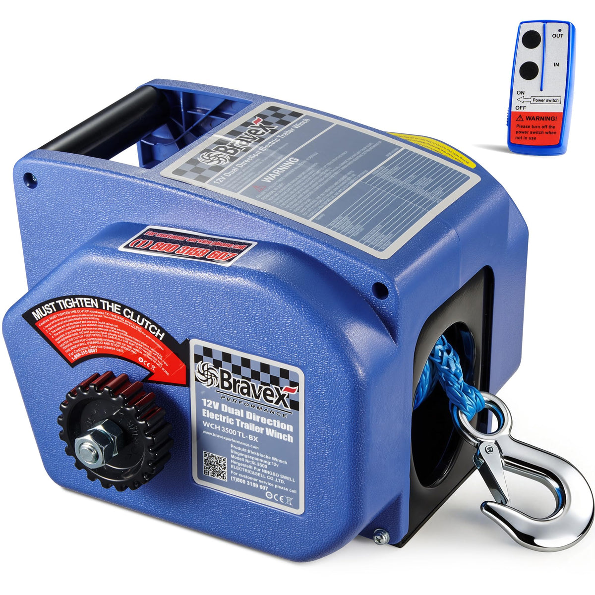 Boat Trailer Winch 8750 lbs, Electric Boat Winches Remote Control