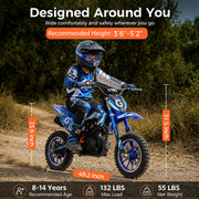 50cc Gas Dirt Bike for Kids 8-14, 4-Stroke Mini Dirtbike