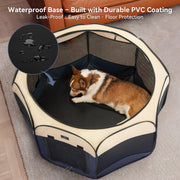 40.55-in Dog Playpen for Small Dogs & Puppies, Foldable Includes bowl, waterproof floor, pop-up design, home/travel/outdoor use