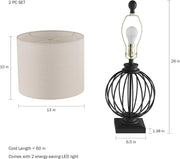 Modern Table Lamps, Black, Set of 2, 13” x 26”