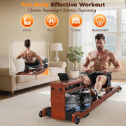 8-Level Foldable Magnetic Rowing Machine, Advanced LCD Monitor, Wide Seat, Black, 300 lb Capacity