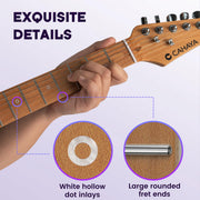 Electric Guitar Kit Beginner - 39in Guitar Set Adults with Roasted Maple Neck HSS Pickup Solid Okoume Body Electric Guitar with Gig Bag Amplifier Strap Strings Cable Picks Black