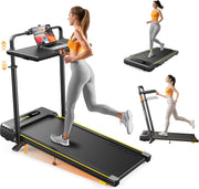Walking Pad with Incline and Stable Handle Bar, Foldable Treadmill