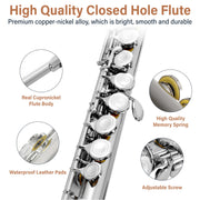 16 Keys Closed Hole C Flute Kit for Beginners - Nickel
