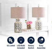 Alvord 24.5" Glass Table Lamp, Mercury Silver, Set of 2