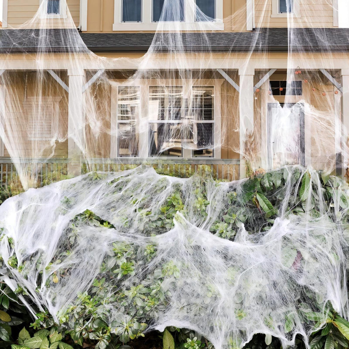 1000 sqft Spider Webs Halloween Decorations with 30 Fake Spiders | Super Stretch Cobwebs for Halloween Indoor and Outdoor Par