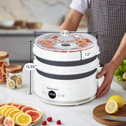 Digital Food Dehydrator, 5 SlimStore Trays, Adjustable Timer BPA-Free, Collapsible, Compact, White, EFD329WD