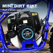 37.7CC Gas Dirt Bike, 4 Stroke Mini Bike for Kids, Blue