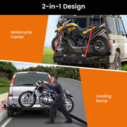 600LBS Heavy Duty Steel Motorcycle Carrier with Loading Ramp