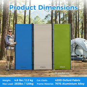 Ultralight Camping Cot for Adults 265 Lbs, Blue Portable Folding Sleeping Cot for Adults Heavy Duty Compact Bed for Outdoor Backpacking Travel Hiking