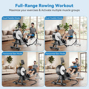 8-Level Foldable Magnetic Rowing Machine, LCD Monitor, Standard Seat, Black, 265 lb Capacity