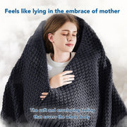 Knitted Weighted Blanket - 60"x80" 20lbs Queen Size Cooling Chunky Knit Heavy Blanket for Adults Cable Yarn Knit Decorative No Beads Soft Cozy and Cooling Weighted Throw Machine Washable