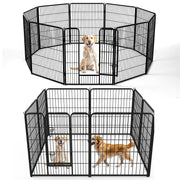 Dog Playpen 40 Inch 8 Panels Indoor Outdoor Metal Pet Fence Foldable Dog Play Pen with Door, Portable Exercise, RV Camping, Puppy Small Medium Large Dogs