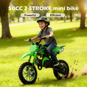 50cc Dirt Bike, 2-Stroke Gas Dirt Bike for Kids 8-14, Green