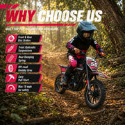 Gas Dirt Bike for Kids,mini Bike Gas Powered (RED)