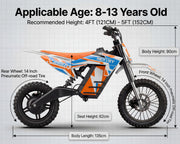 SPARK03 Electric Dirt Bike for Kids 8-14, 48V Electric Motorcycle