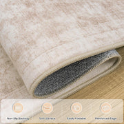 8x10 Area Rugs for Living Room Bedroom Dining Room Washable Beige White