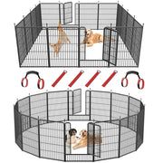 Dog Playpen Outdoor, 16 Panels Dog Pen 40" Height Dog Fence Exercise Pen with Doors for Large/Medium/Small Dogs, Portable Pet Playpen for Yard, RV, Camping