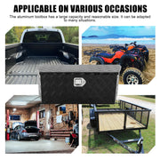 35inch Heavy Duty Aluminum Truck Bed Tool Box Chest Storage Organizer for Pick Up Truck Bed RV Trailer Tool Box with Lock and Keys-Black