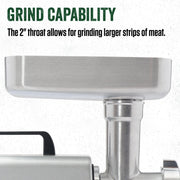 Products MightyBite #8 Meat Grinder, 500 Watt Aluminum Electric Meat Grinder for Home Use, Compact Food Processor for Grinding, Sausage Stuffing, Cooking