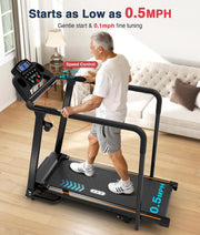 Treadmill for Seniors with Long Handrail-Walking Treadmill for Home
