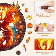 KAAYEE Wooden Puzzle for Adult, Phoenix Jigsaw Puzzle 21.6 * 20in 680pcs Unique Shape Advanced 3D Vision Wood Puzzle Adult, Natural Difficult Hard Puzzles Home Decor Fathers Mother Gifts Christmas