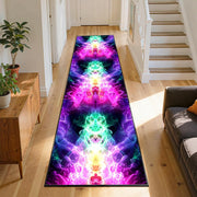 Colorful Leaf Branch Runner Rugs for Hallway, 3.3x10ft, Colorful Botanical Printed Pattern Entrance Carpets, Machine Washable Fade Resistant Home Decor Mats for Bedroom