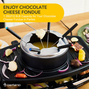 Electric Raclette Grill With Fondue Pot, 1100W Table Grill for 8 Peopl 3-In-1 Raclette, Fondue And Grill Design, 1100W Heating, 8 Serving Pans, Adjustable Temperature for Indoor Gatherings