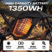 Upgoing D60 Electric Dirt Bike for Teens & Adults, 4000W, 45 MPH