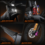 62MPH X22 GTS Electric Dirt Bike 12000W Peak Motor Electric Bike