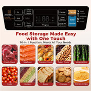 Vacuum Sealer Machine, 230W 95KPa Food Sealer Built-in Cutter & Bag Storage Upgraded 10-in-1, Double Heat Seal for Dry & Moist Food, Easy-Lock Handle, Vacuum Hose, Includes 1 Roll + 10 Pre-cut Bags