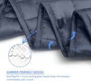 King Size Cooling Weighted Blanket for Adults (88x104 Inches, 30 Pounds, Blue Grey), Perfect for Hot Sleepers with Cooling Rayon/Glass Beads, Heavy Bed Blanket for Couple on Queen or King Bed