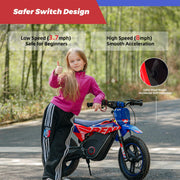 E150 24V Kids Electric Dirt Bike, Electric Motorcycle with 200W Peak Power, 8 mph Max Speed, 15-Mile Range, 2-Speed Off-Road Bike for Ages 3-6