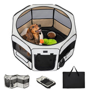 Portable Dog Playpen 36", Removable Waterproof Mat, Zippered Roof 3-Second Setup, Collapsible Storage, RV Camping Travel, Indoor Outdoor Use, Medium Dogs and Cats, 36"L x 36"W x 21"H