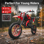 Gas Bike for Kids 50cc Gas Powered 2 Stroke Off Road Dirt Bike Boys Girls