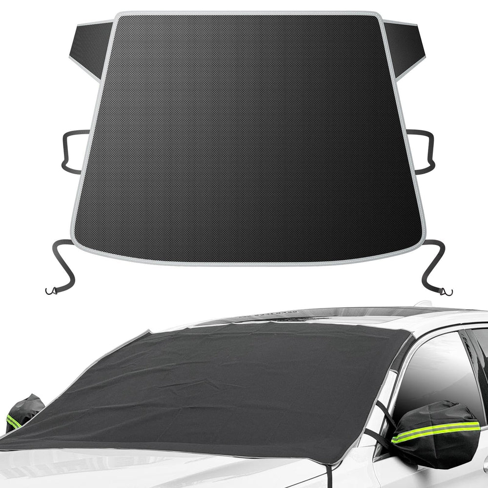 700D Oxford Fabric Car Windshield Cover for Ice and Snow, Medium Snowproof, Iceproof, Frostproof, Waterproof, With Rearview Mirror Protectors, Suitable for all Cars, Suvs, and Trucks