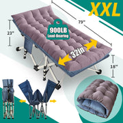 32" XXL Camping Cot with Mattress,900LBS Folding Camping Bed Oversize 79" x 32" x 18" Cots for Sleeping Guest Bed with Carry Bag Heavy Duty Easy to Set-up for Home Travel Outdoor