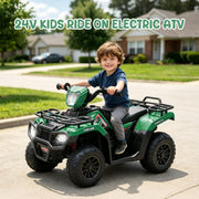 24V Kids Ride On ATV, Electric 4 Wheeler with 2 Speeds