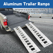 72 inch X 15 inch 6500LBS Aluminum Trailer Ramps Total Beavertail Hook End 1 Pair 2 Ramps