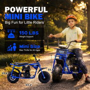 CC100X Mini Dirt Bike, 105CC 4-Stroke Gas Trail Bike, Dark Blue