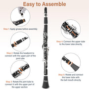 Ebonite Bb Clarinet Kit with 2 Barrels (Black)