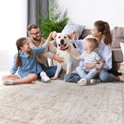 8x10 Area Rugs for Living Room Bedroom Dining Room Washable Beige White