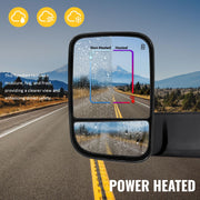 Towing Mirrors Compatible with 2009-2018 1500, 2010-2018 2500 3500 with Power Glass Heated Turn Signal Light Puddle Lamp Temp Sensor Filp up Pair Set