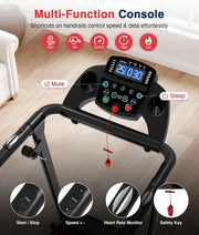 Treadmill for Seniors with Long Handrail-Walking Treadmill for Home