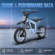 Soleil01 Electric Dirt Bike 3000W 40MPH 45 Miles E-Motorcycle