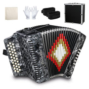 Accordions 31 Key 12 Bass Diatonic F/B/E Accordion Carry Kit (Gray)